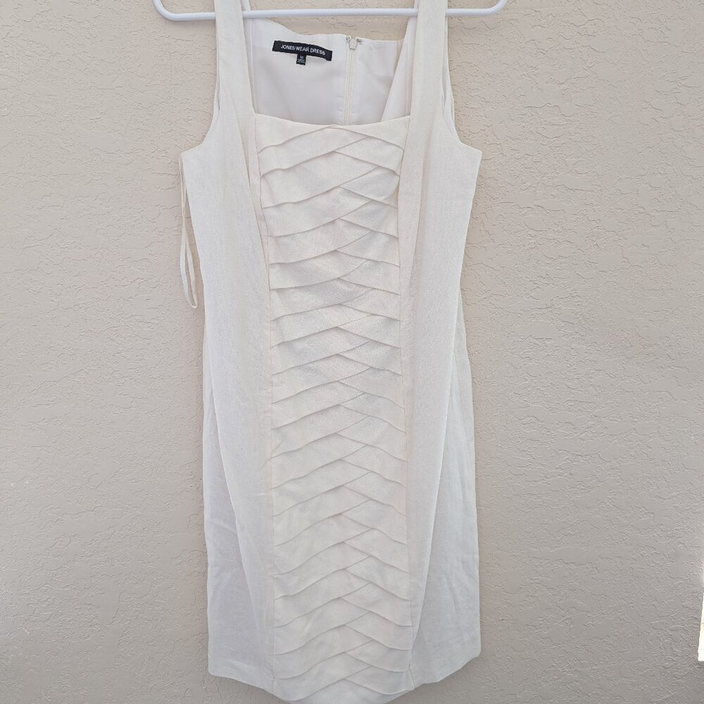 Jones Wear Womens Linen Sleeveless Dress 10 Fully Lined
